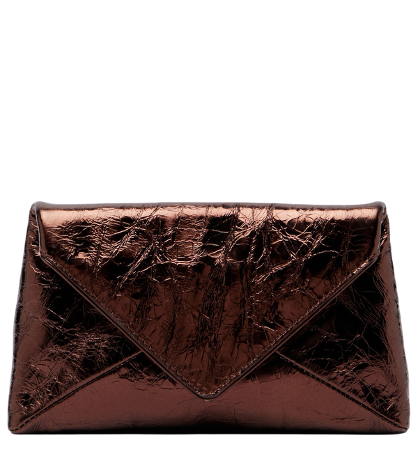 Dries Van Noten Pochette piccola in pelle metallizzata