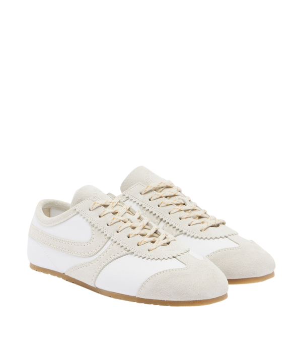 Dries Van Noten Suede-trimmed leather sneakers