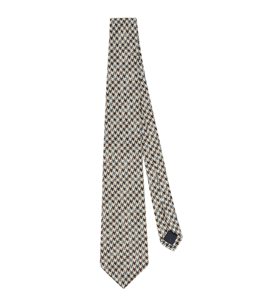 Dunhill Houndstooth silk tie
