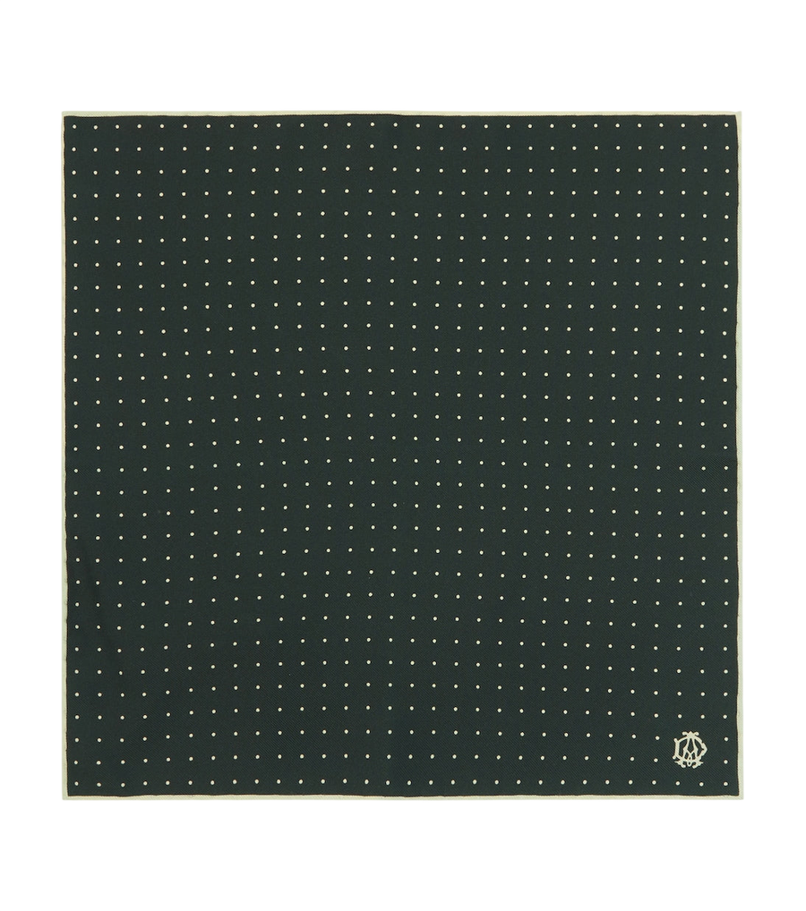 Dunhill Polka-dot silk twill scarf
