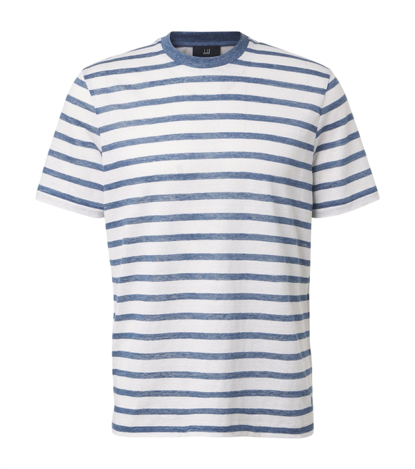 Dunhill Striped linen and cotton T-shirt