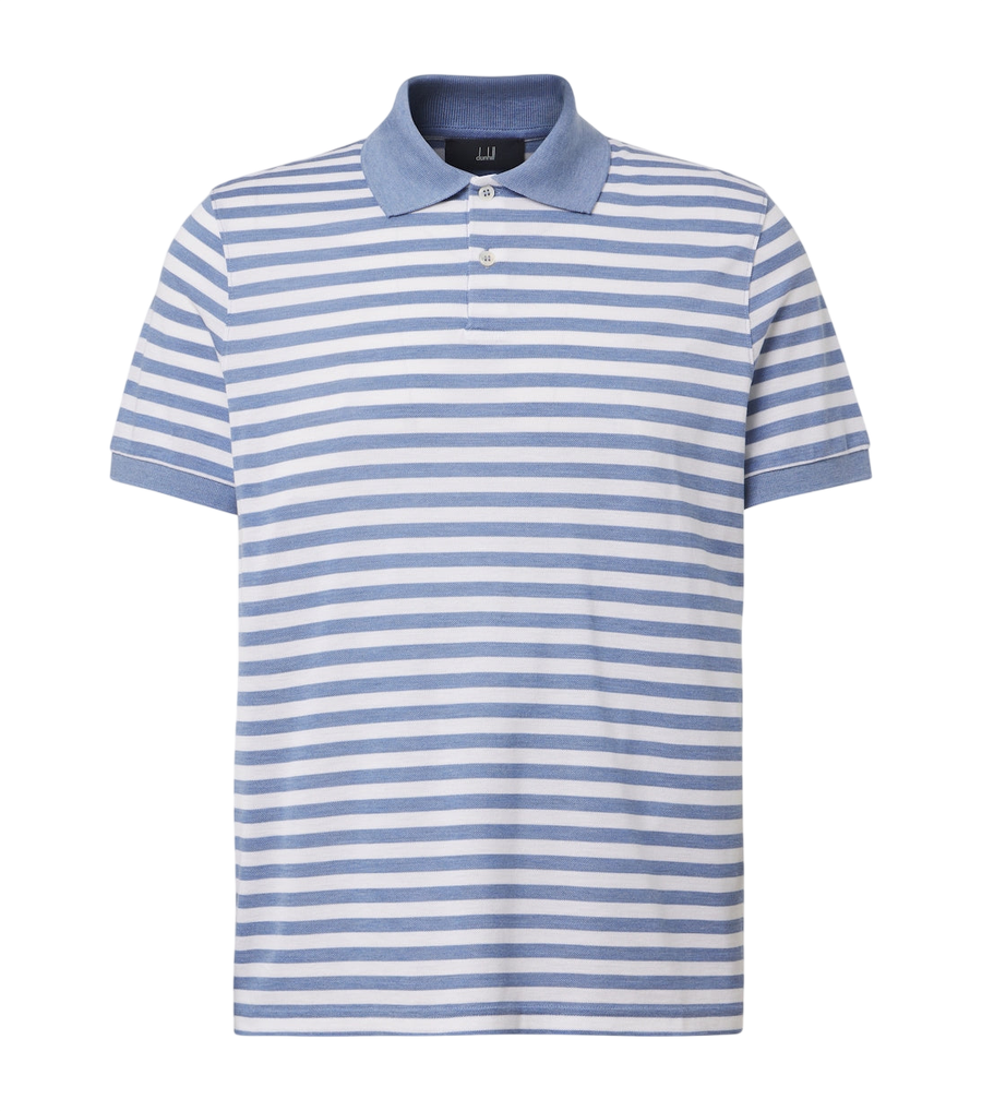 Dunhill Striped silk and cotton polo shirt