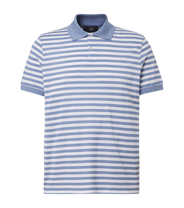 Dunhill Striped silk and cotton polo shirt