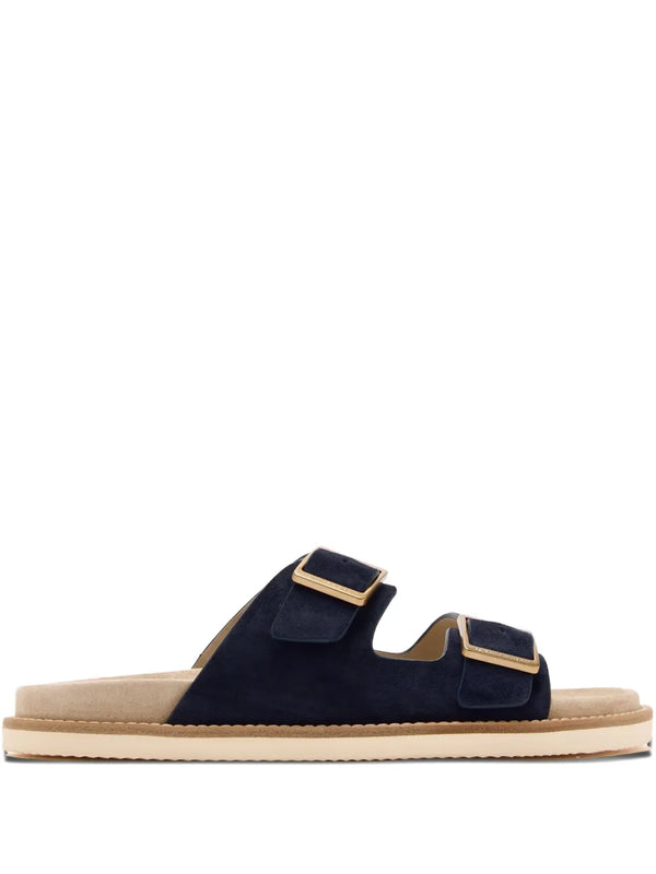 Brunello Cucinelli double-buckle suede sandals