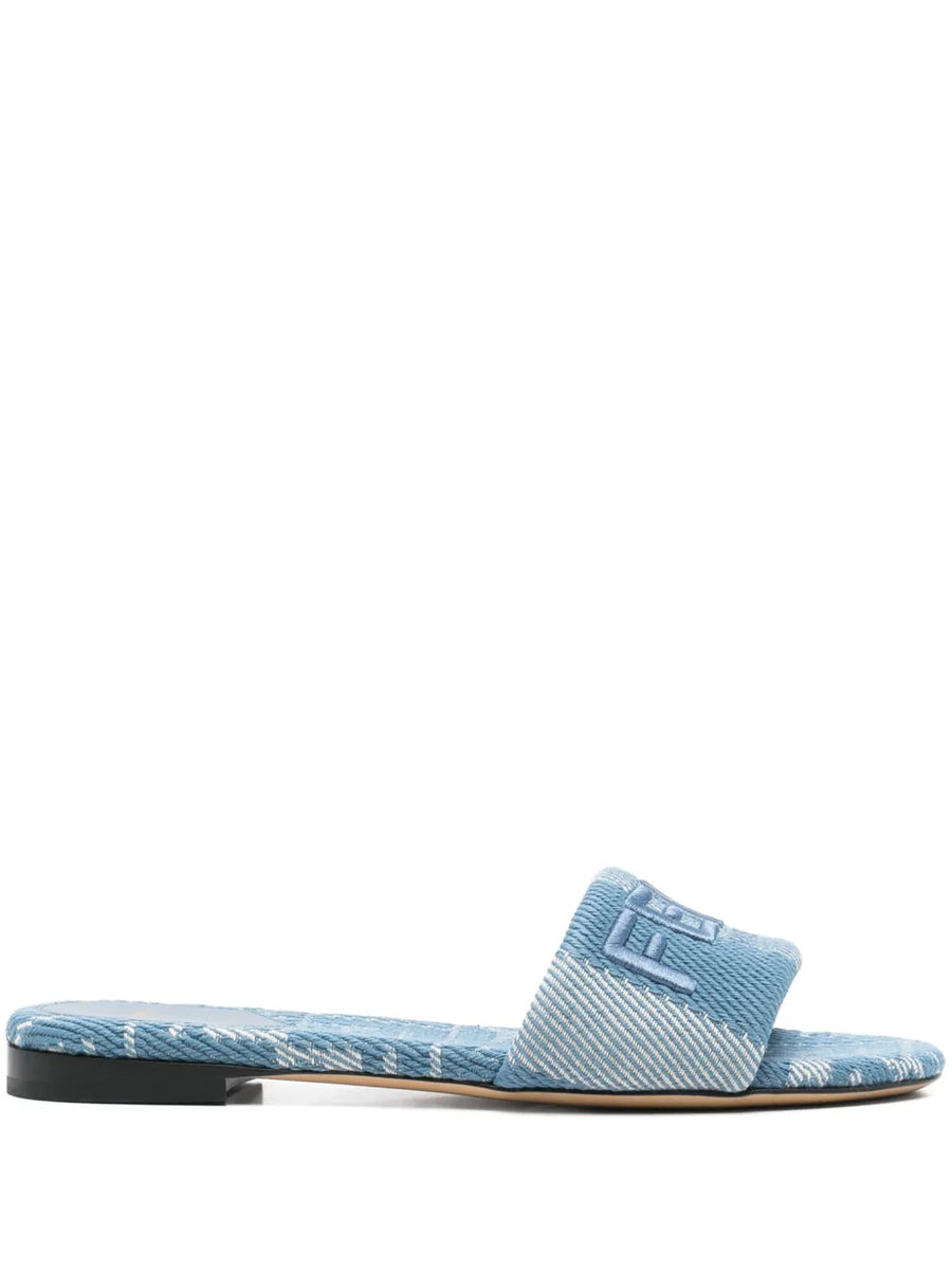FENDI logo-embroidered slides