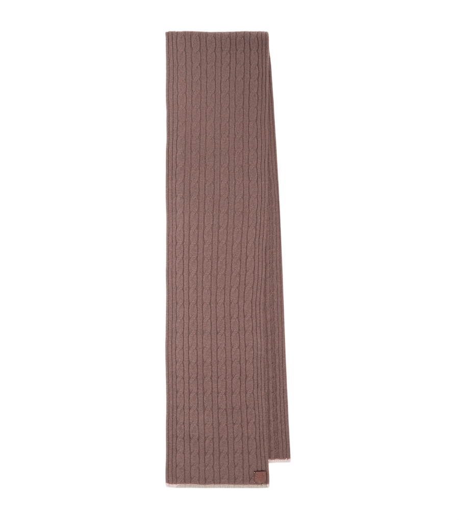 Eleventy Cable-knit cashmere scarf