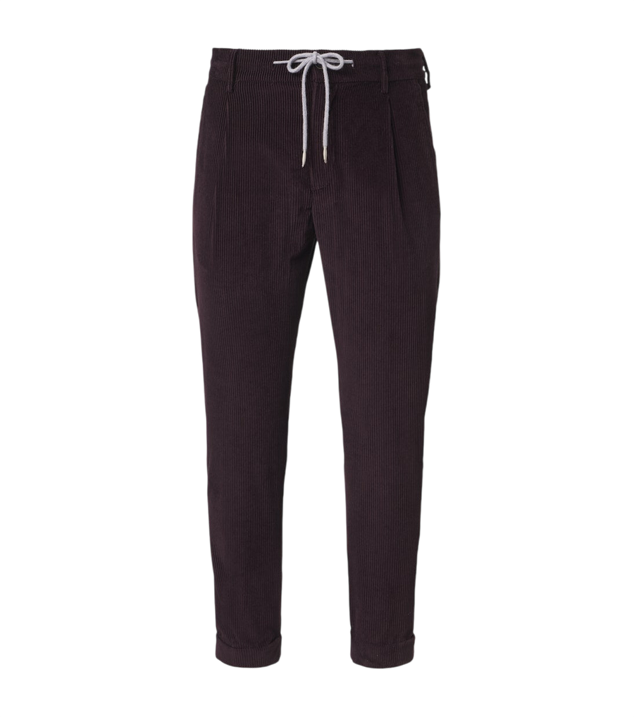Eleventy Cotton and cashmere corduroy slim pants