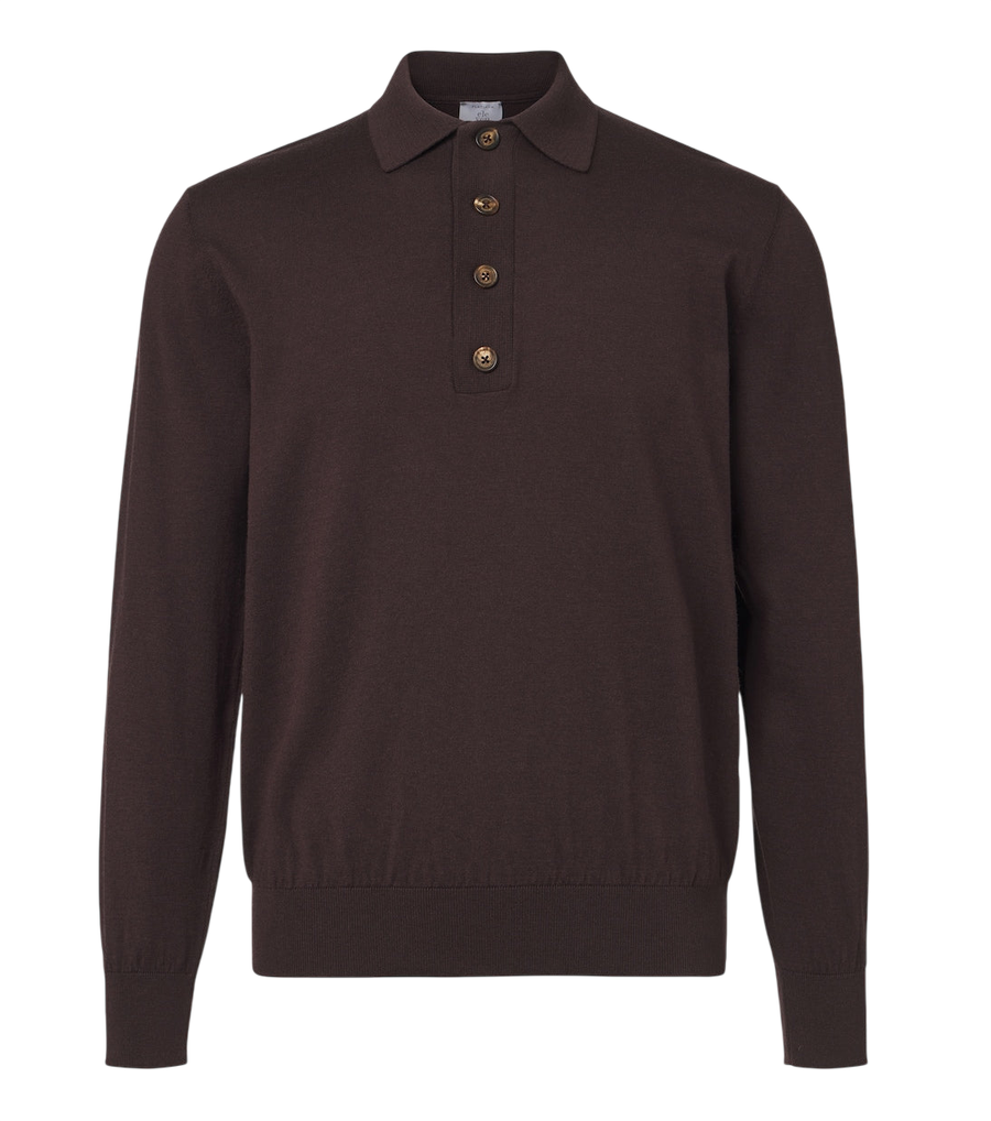 Eleventy Cotton and cashmere polo sweater