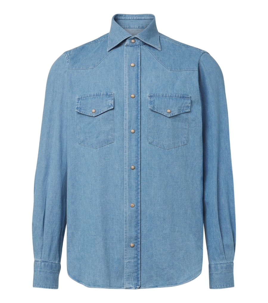 Eleventy Denim Western shirt