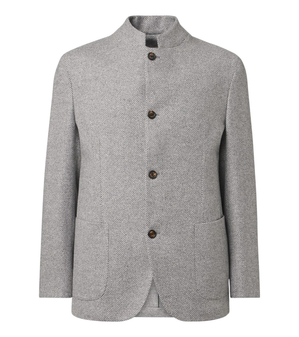 Eleventy Herringbone cashmere and silk blazer