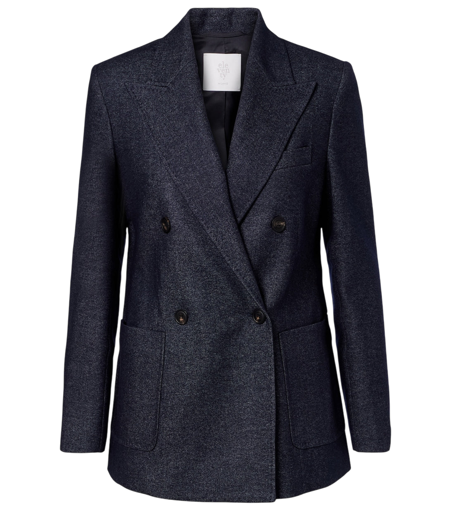 Eleventy Herringbone wool, cotton, and cashmere blazer