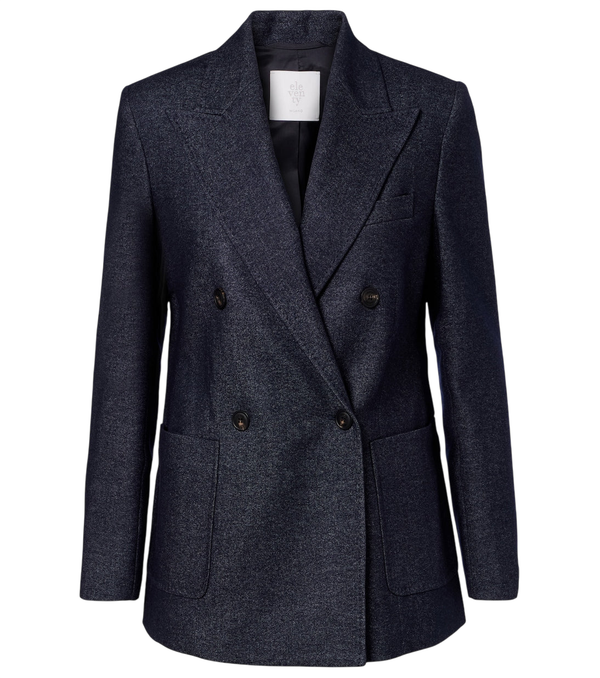 Eleventy Herringbone wool, cotton, and cashmere blazer