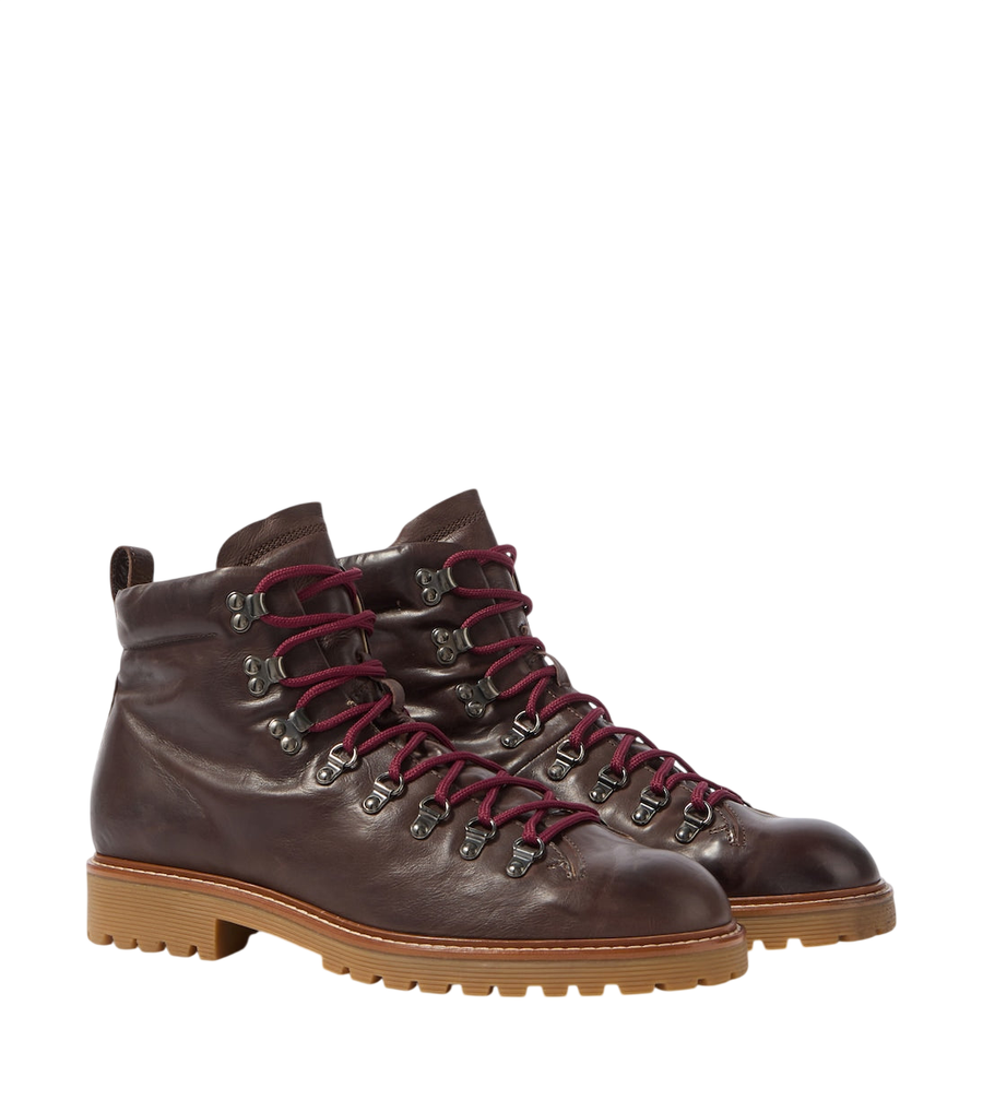 Eleventy Leather lace-up boots