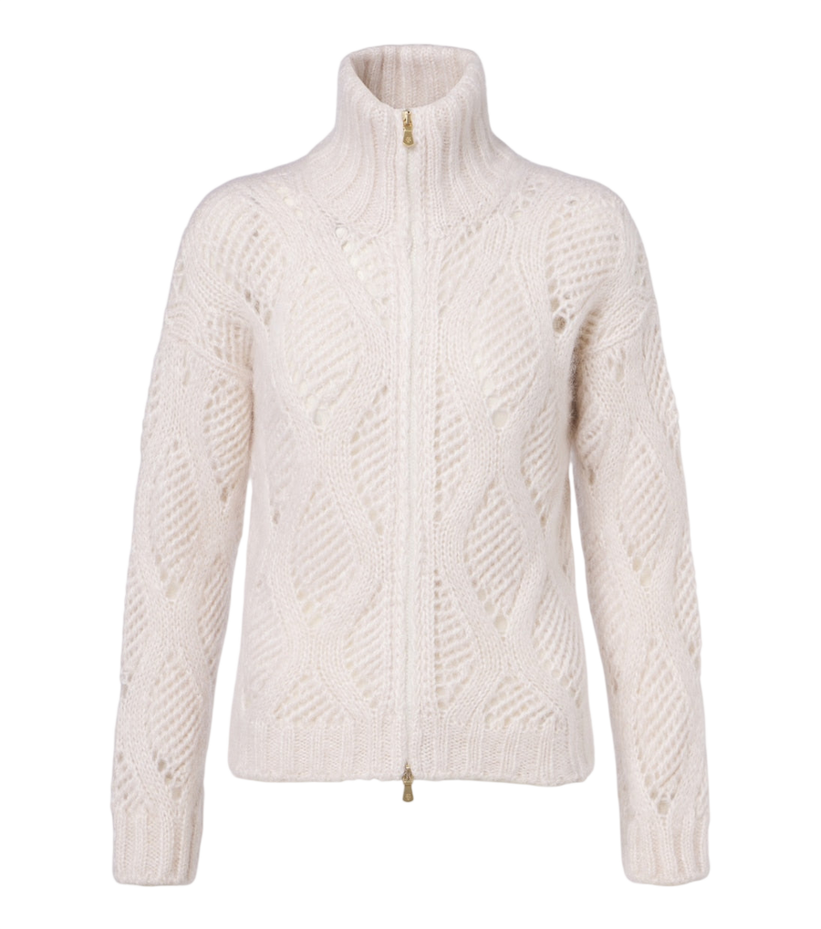 Eleventy Mohair and silk zip-up cardigan