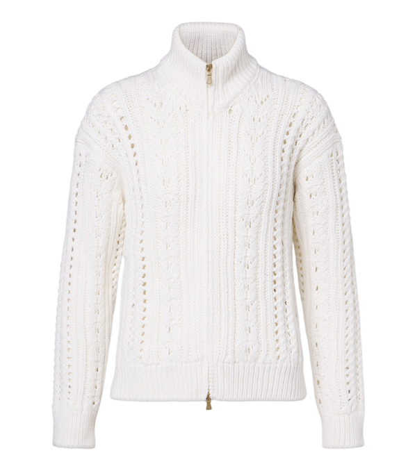 Eleventy Open-knit wool zip-up cardigan