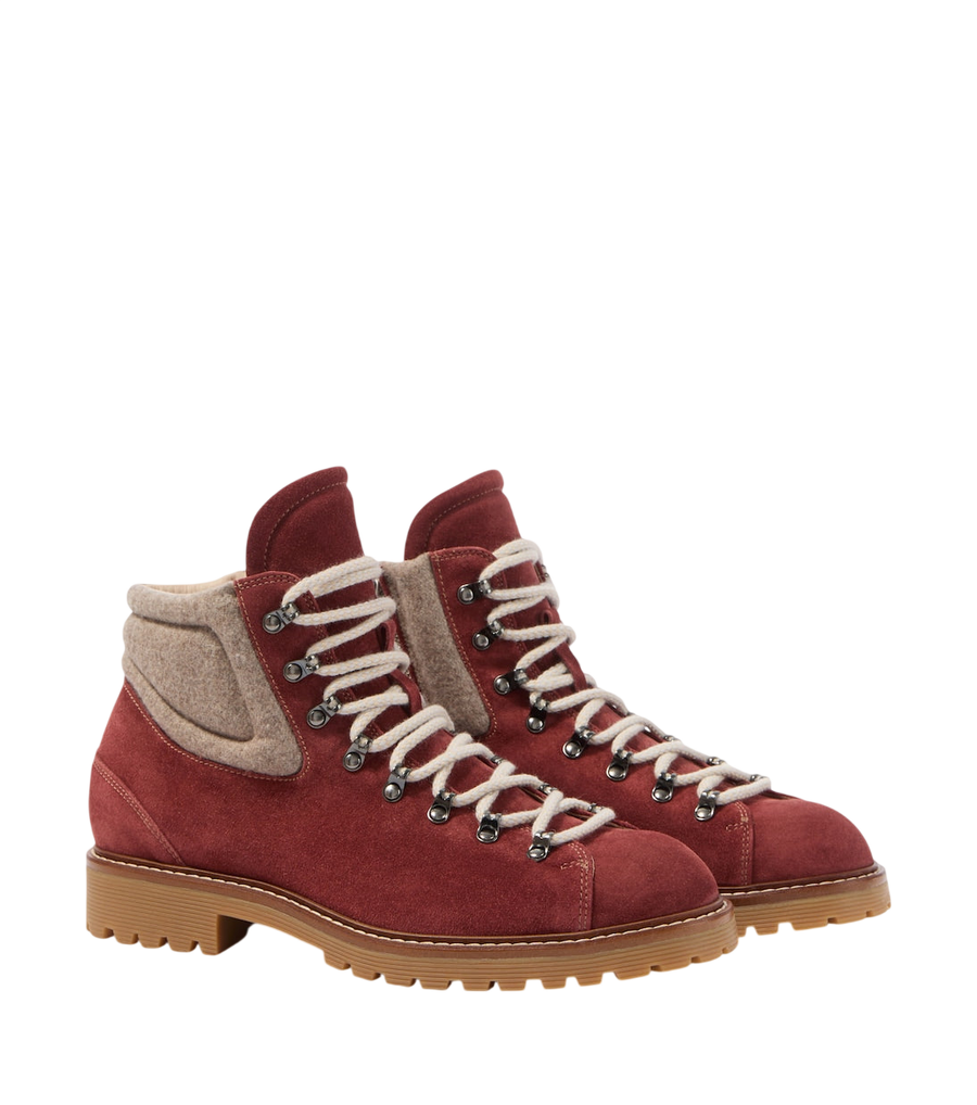Eleventy Suede lace-up boots