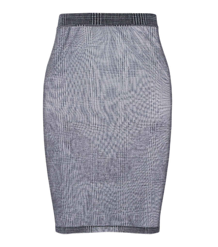 Elie Saab Checked sheer pencil skirt
