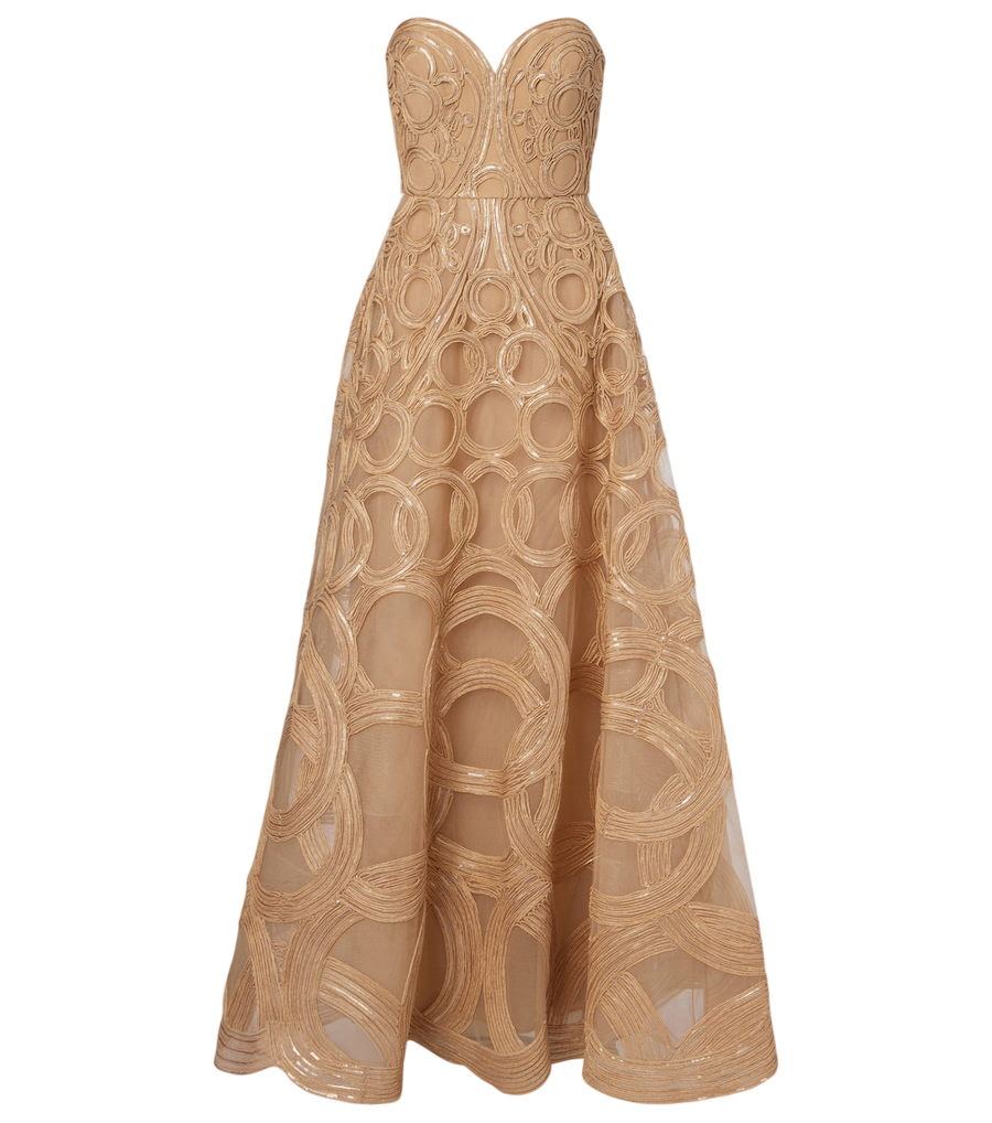 Elie Saab Embellished tulle bustier gown