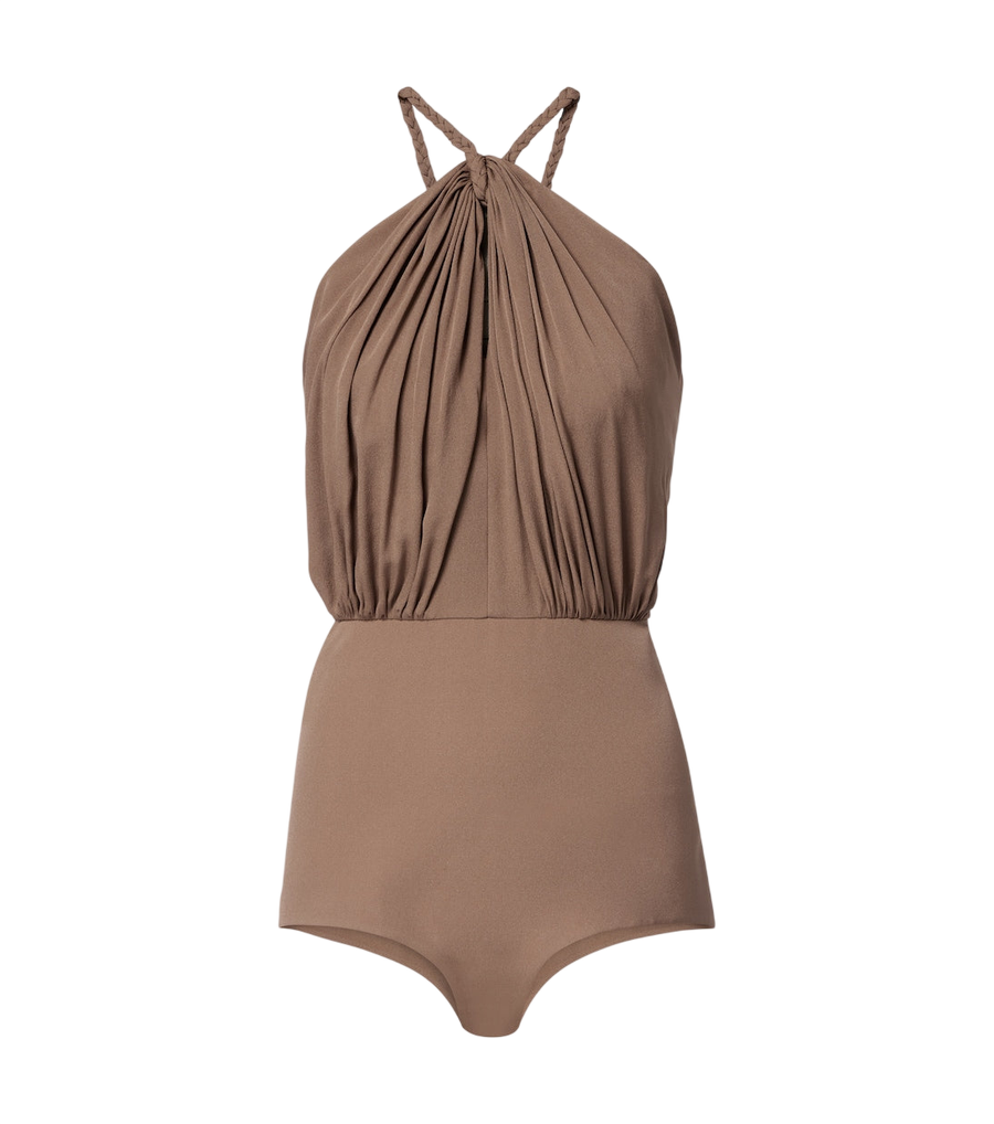 Body de georgette de seda fruncido Elie Saab
