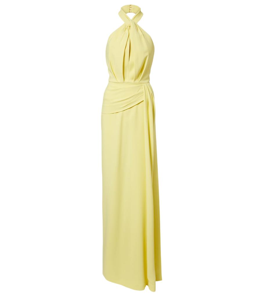 Vestido de gala de cady con cuello halter Elie Saab