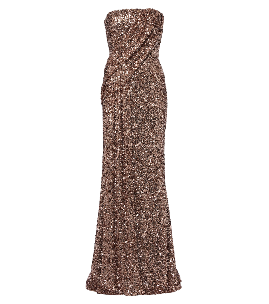 Elie Saab Sequined strapless bustier gown