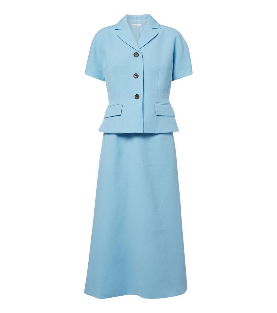 Vestido midi de crepé de lana Alexina de Emilia Wickstead