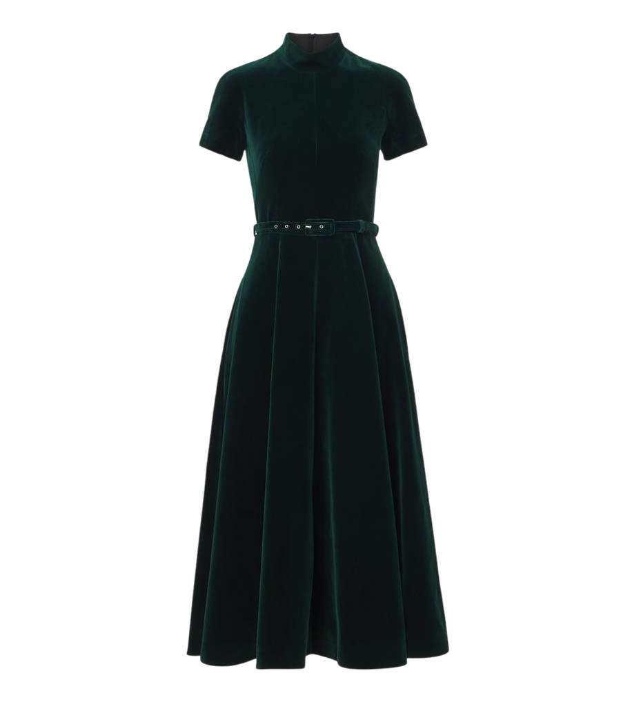 Robe midi en velours de coton ceinturée Camilla d’Emilia Wickstead