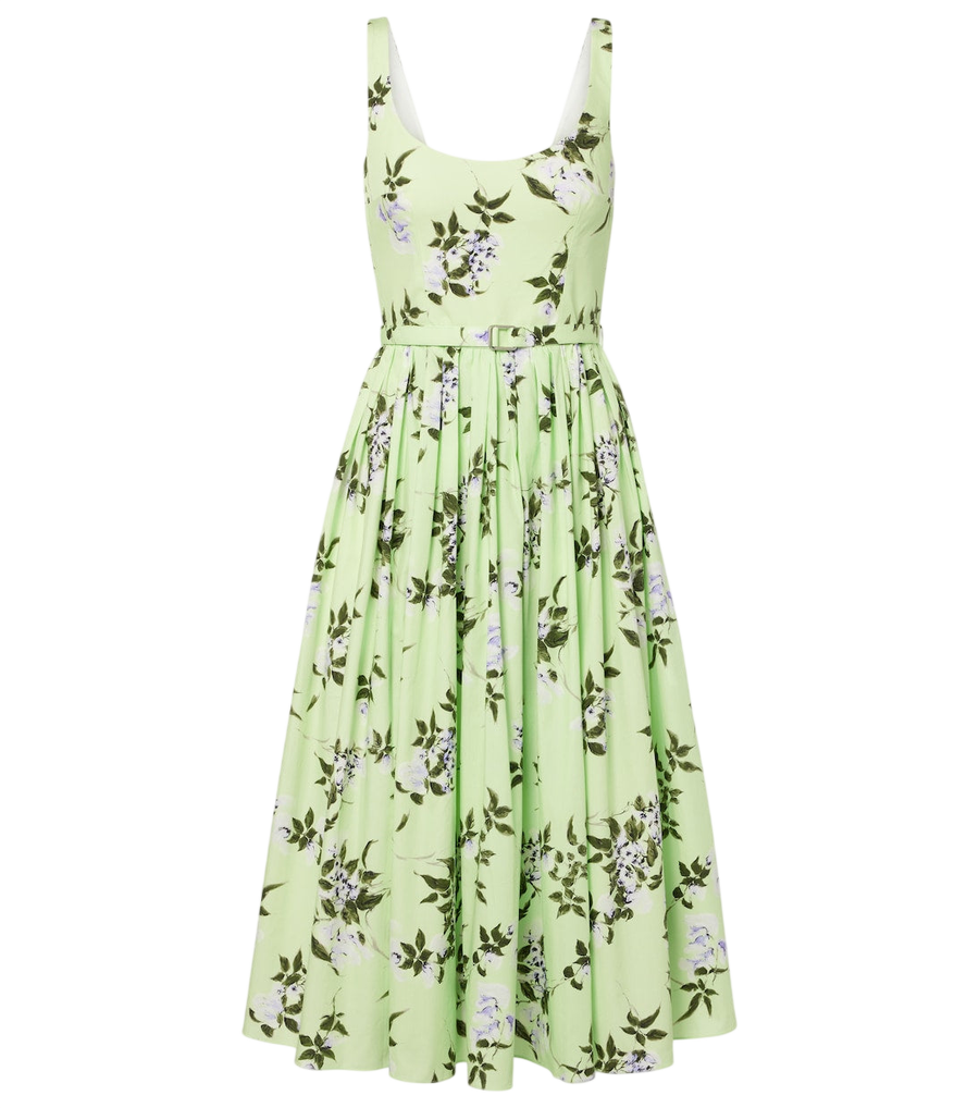 Emilia Wickstead Eglantine floral belted cotton midi dress