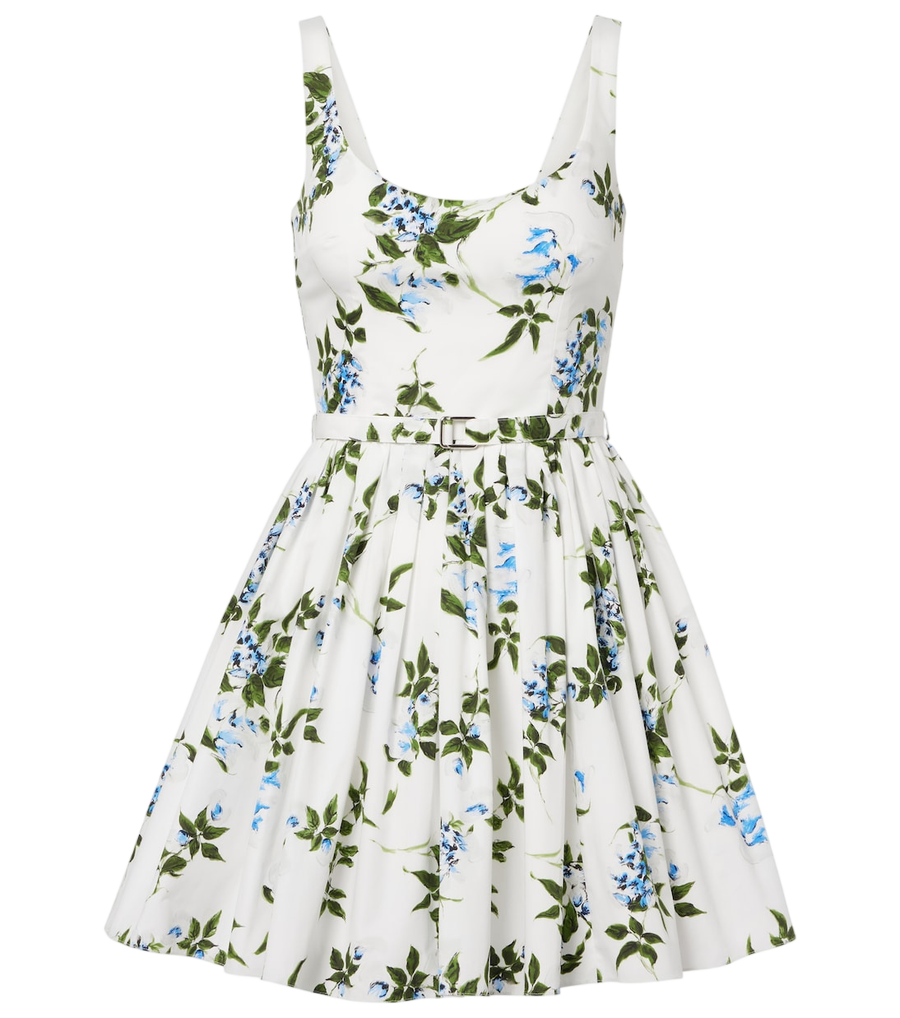 Mini-robe en coton à fleurs et ceinture Emilia Wickstead Eglantine