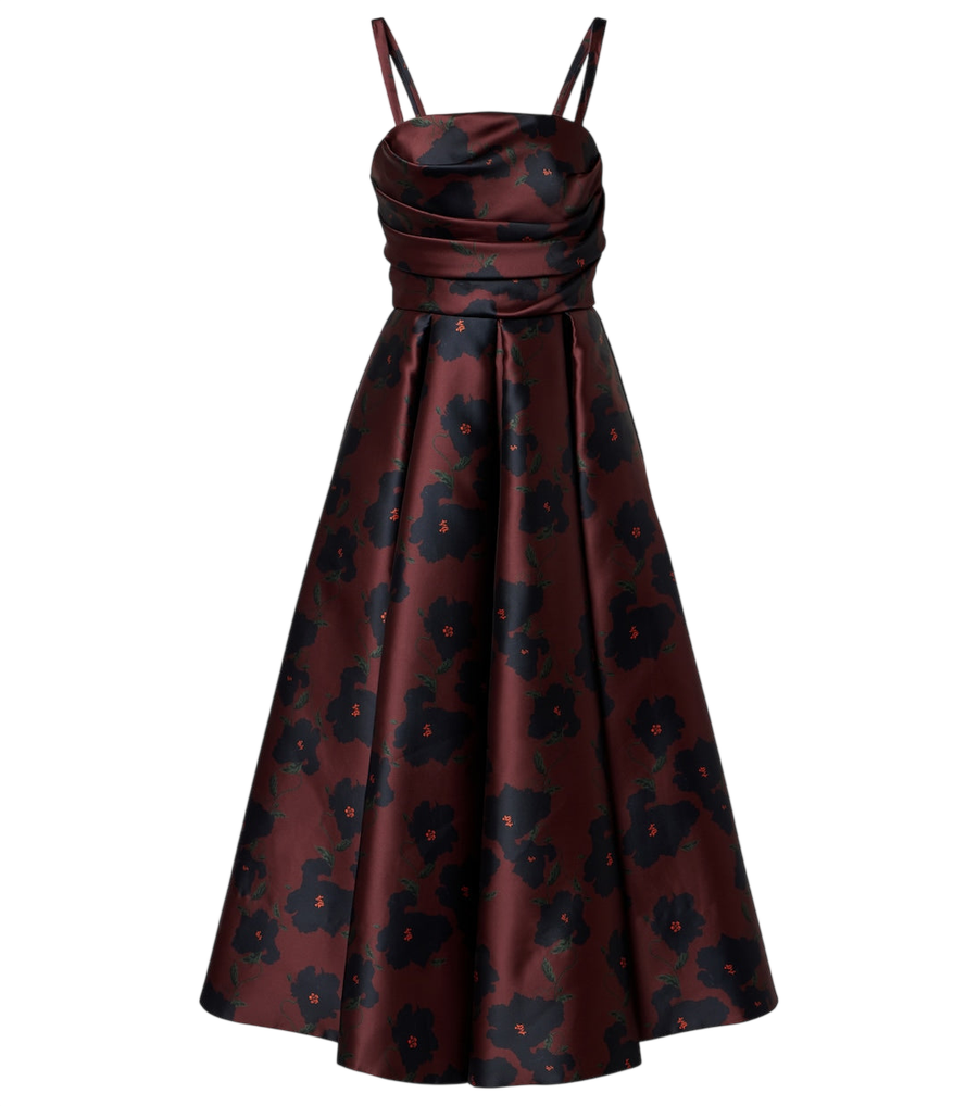 Emilia Wickstead Jannie floral draped bustier dress