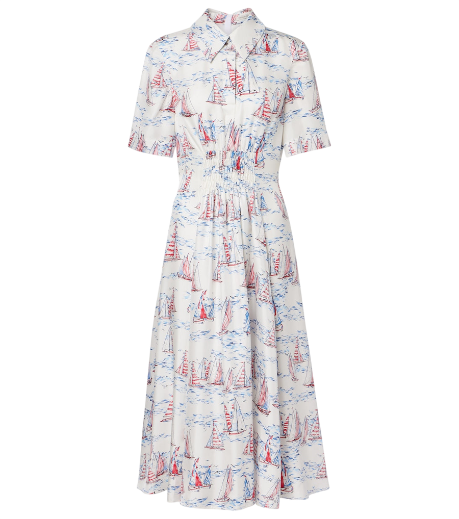 Vestido midi de lana estampado Khloe de Emilia Wickstead