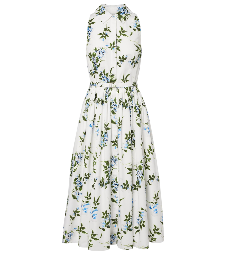 Emilia Wickstead Norika belted floral cotton shirt dress