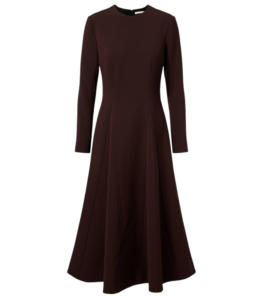 Robe midi plissée en crêpe Olivienne d'Emilia Wickstead