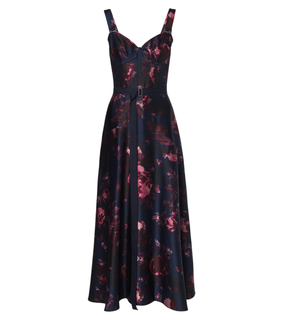 Erdem Vestido floral com corpete e cinto