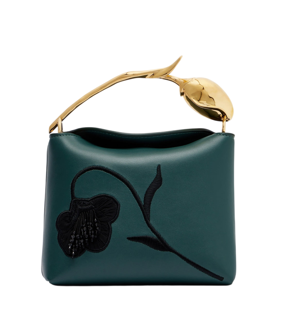 Sac à main en cuir brodé Erdem Bloom Mini