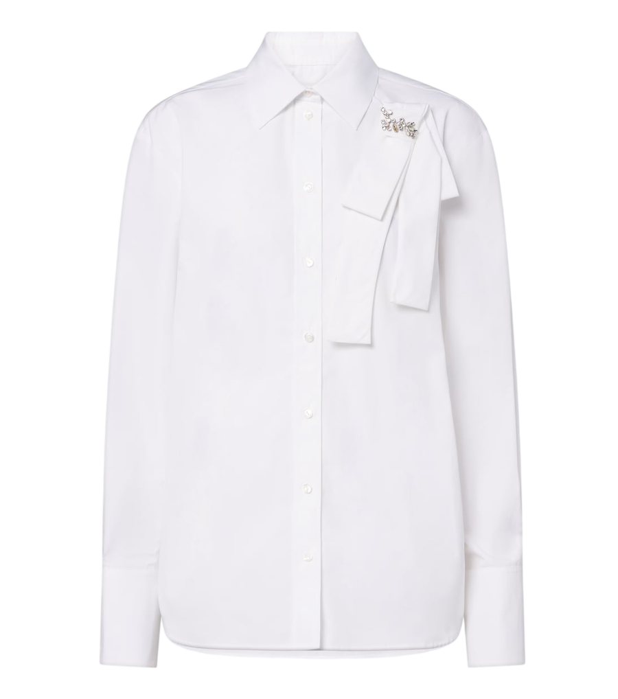 Camisa de popelina de algodón con adornos de Erdem