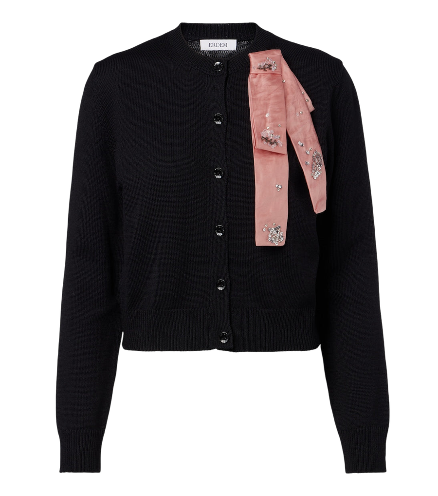 Erdem Embellished wool cardigan