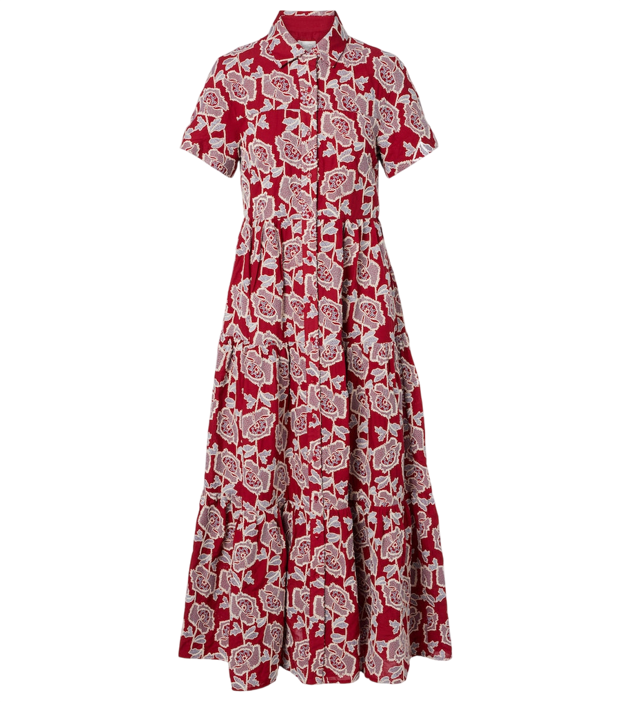 Vestido camisero de mezcla de algodón con bordados de Erdem