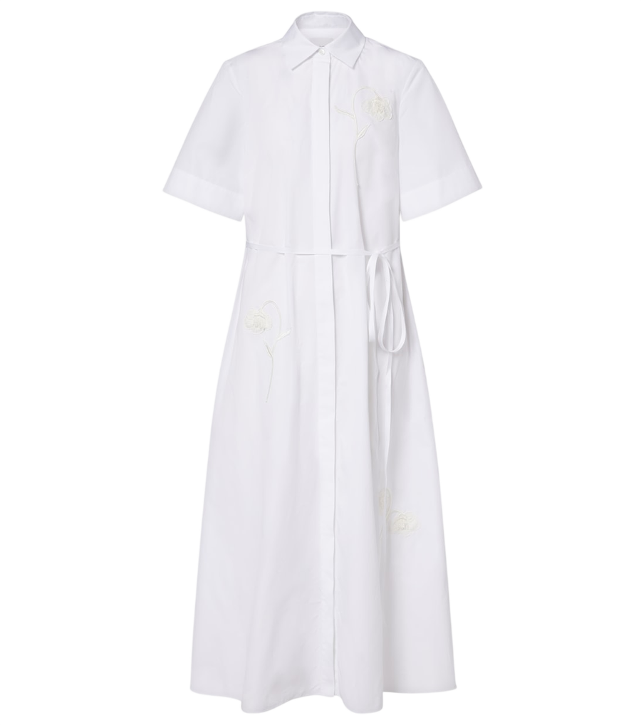 Erdem Embroidered cotton poplin shirt dress