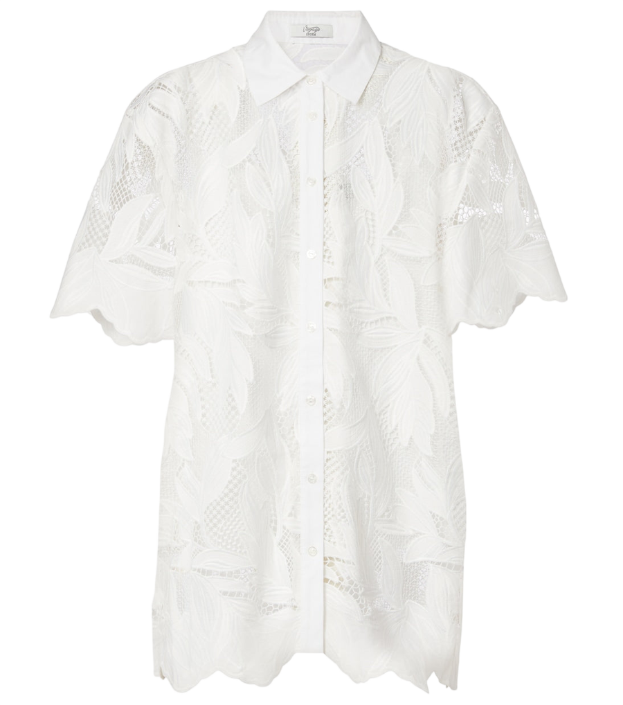 Erdem Embroidered mesh shirt