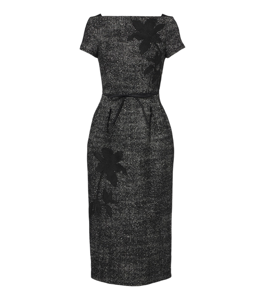 Vestido midi de mezcla de lana bordado de Erdem