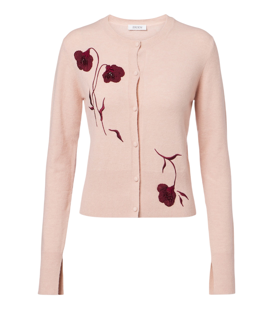 Erdem Floral-appliqué cardigan