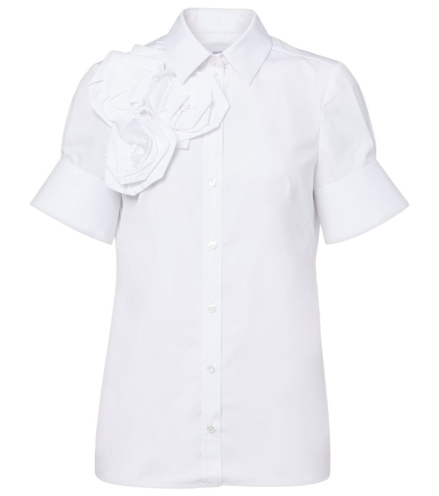 Camisa de algodón con apliques florales de Erdem