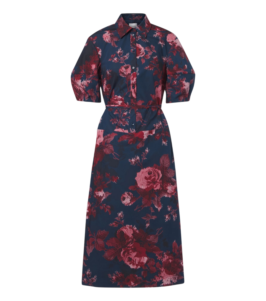 Erdem Vestido-camisa em popelina de algodão floral