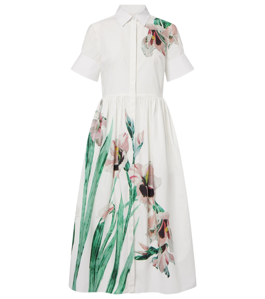 Robe chemise en coton à fleurs Erdem