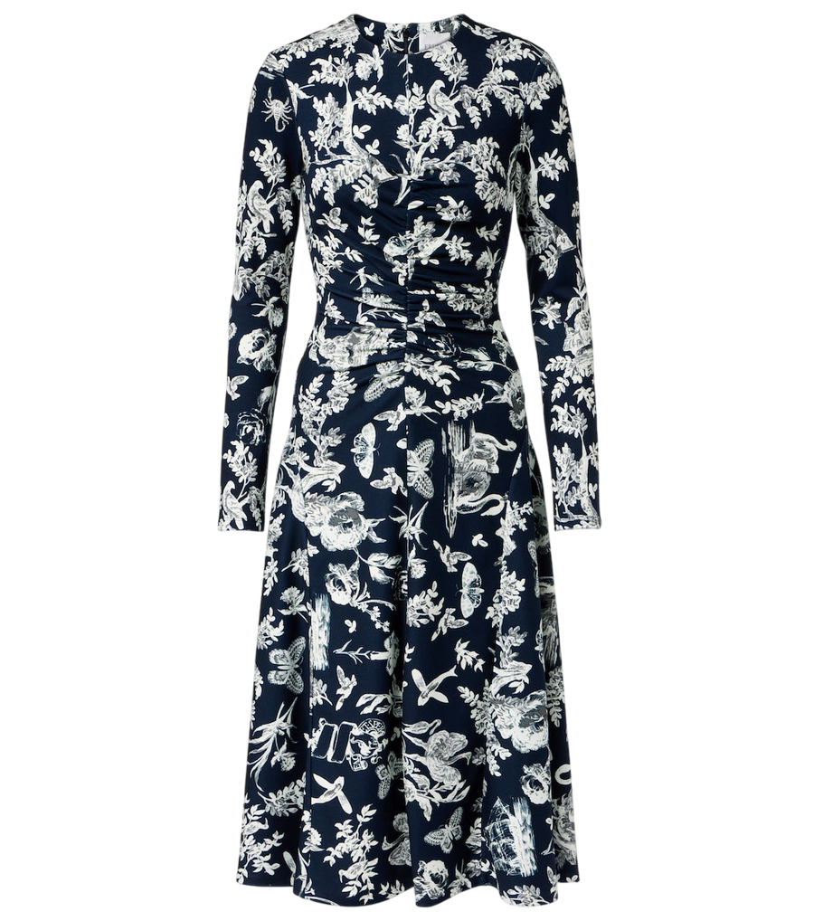 Erdem Floral ruched midi dress