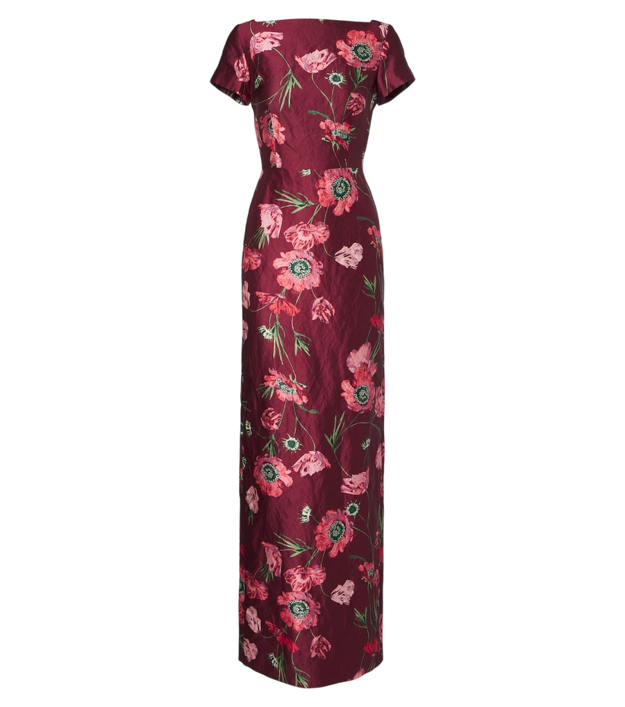 Erdem Abito da sera in satin a fiori
