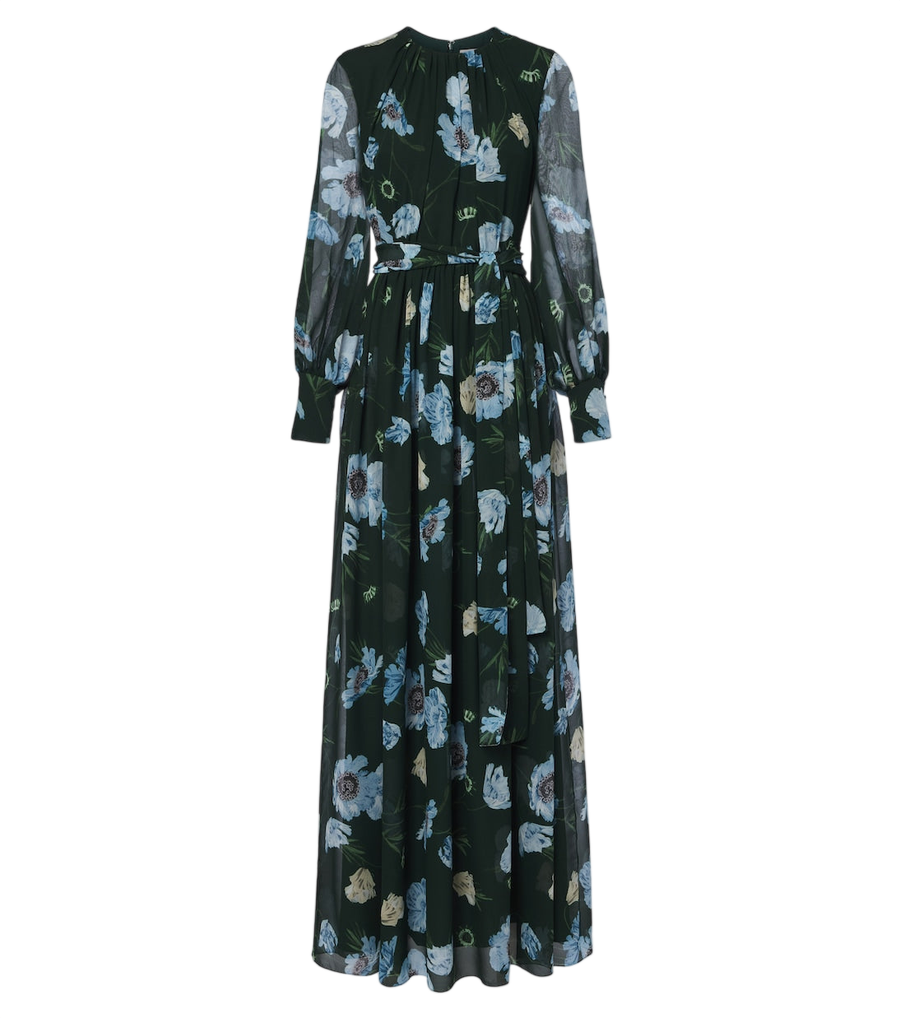 Erdem Floral silk voile gown