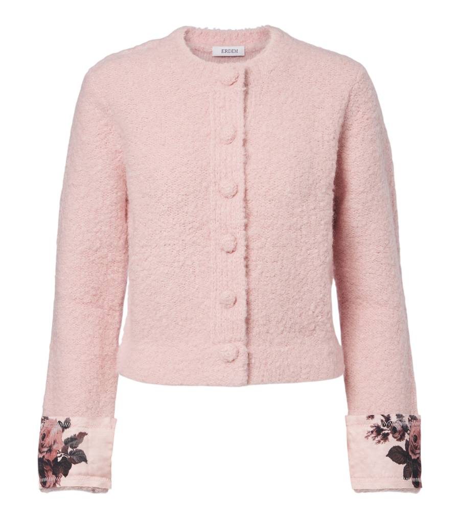 Erdem Floral wool and alpaca bouclé cardigan