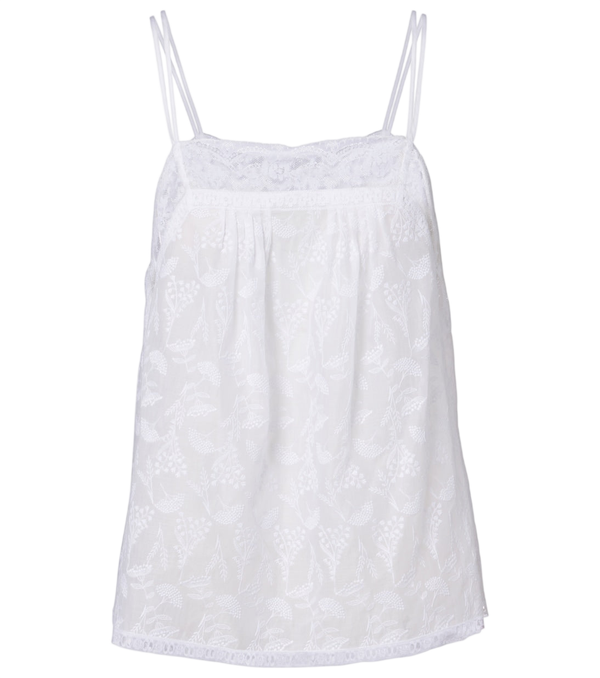 Eres Canotta in voile di misto cotone con stampa floreale color mandorla